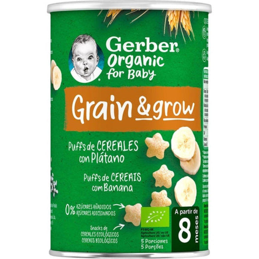 Snack orgánico de Trigo y Arroz con Plátano Gerber Organic 35 g