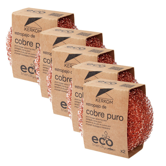 10 Estropajos de cobre puro Eco Friendly Kerkom (5 Packs de 2)