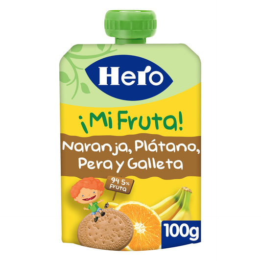 Bol Yogur naranja Plátano Pera Galleta Hero 100g