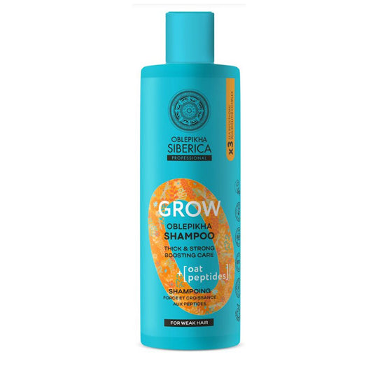 Champú fortalecedor y potenciador del crecimiento con péptidos, Natura siberica, 400 ml