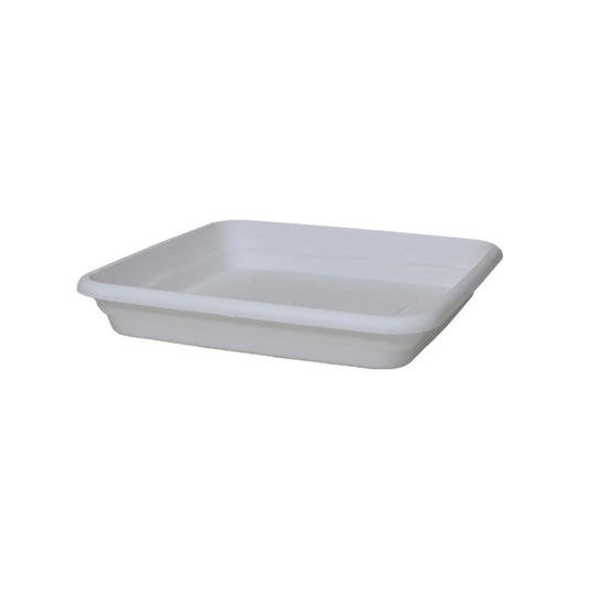Plato maceta cuadrado terra color blanco 23 x 23 x 4 cm