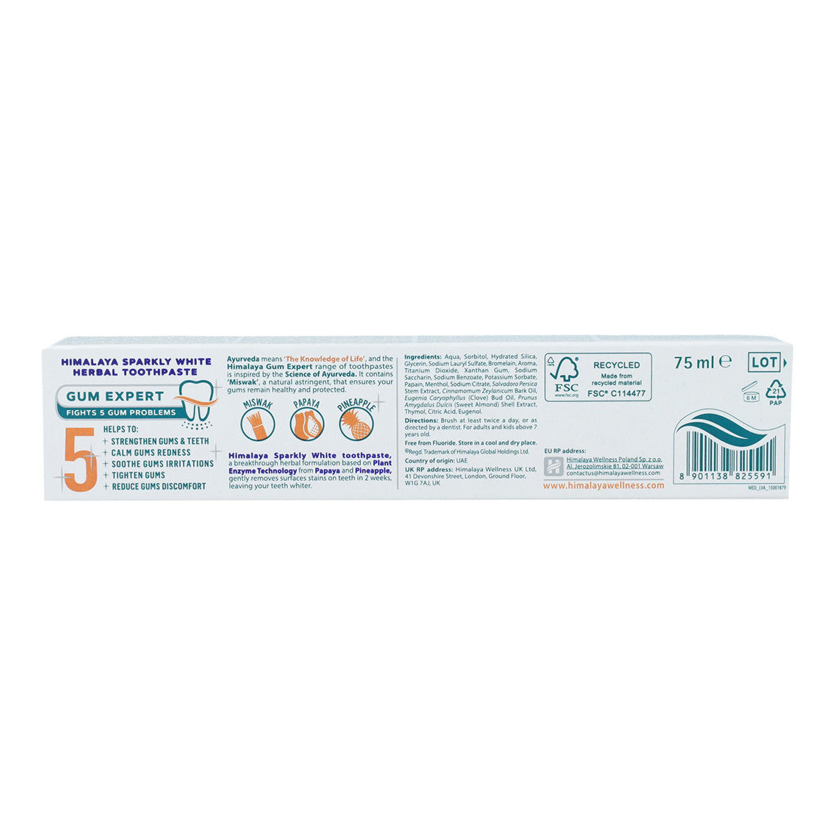 Dentífrico blanqueador Himalaya 75 ml