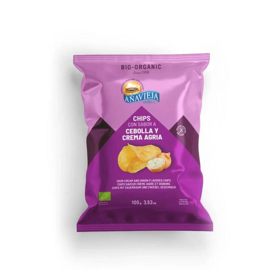 Patatas fritas cebolla y crema agria eco Añavieja 100gr