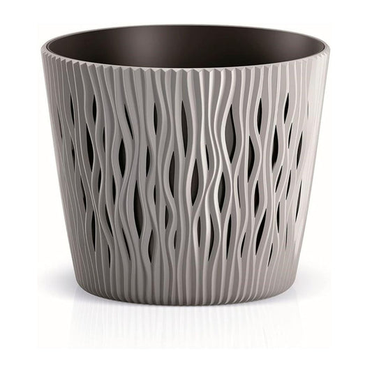 Maceta Duna con inserto gris topo D13x11