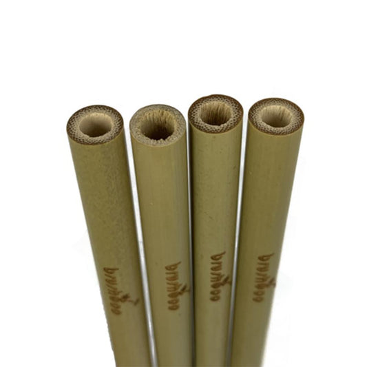 Pack 4 pajitas de bambú y limpiador Brushboo