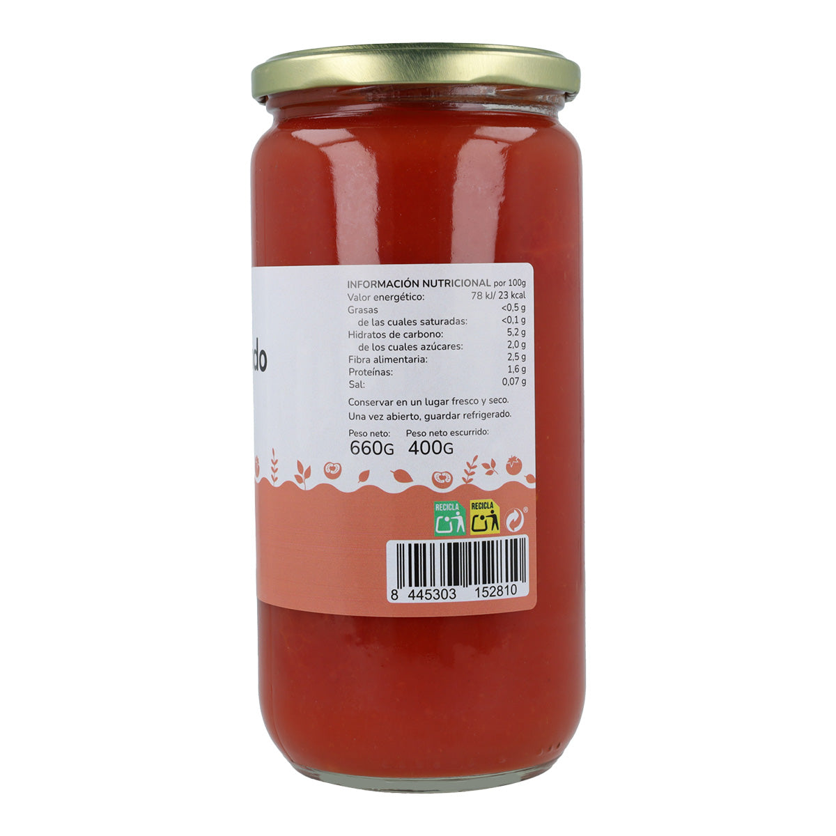 Tomate Entero Pelado ECO Planeta Huerto 660 g