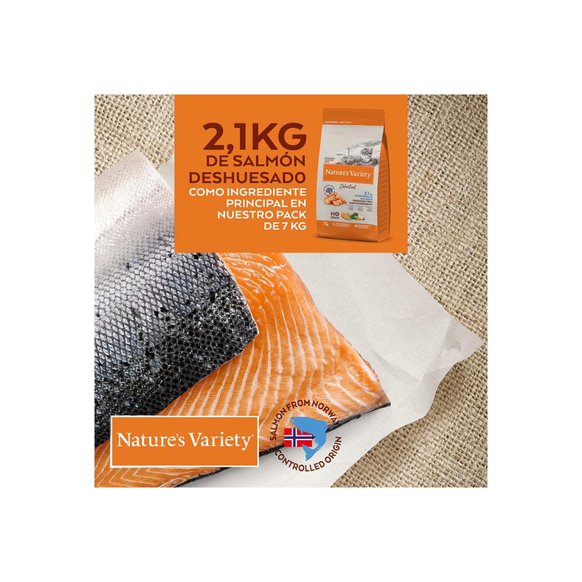 Nature's Variety Feline Adult selected Esterilizado Salmon 7kg