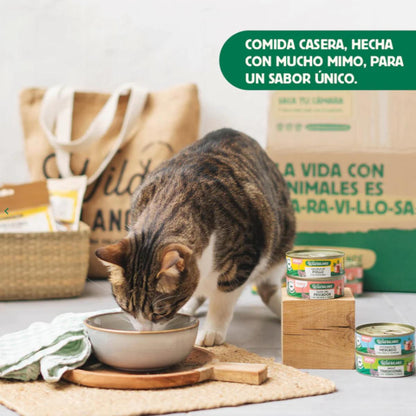 Lata completa Estofado de Mercado con Pavo y Ternera para Gatos Wild Balance 80gr