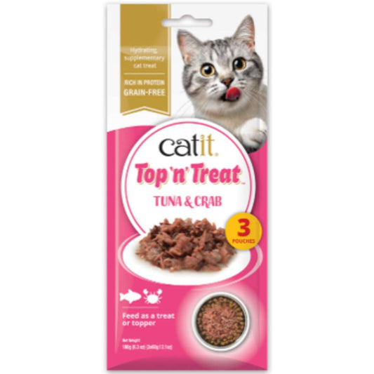 Catit Top 'N Treat, Atún y Cangrejo, 3x60g
