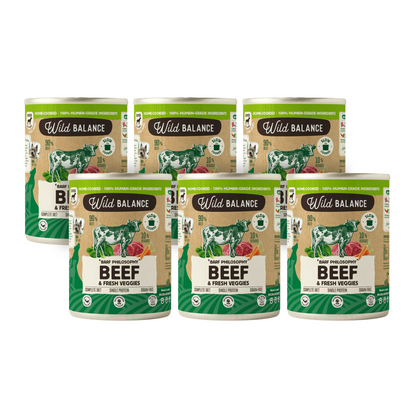 Pack Ternera barf para perros 6x400 g Wild Balance