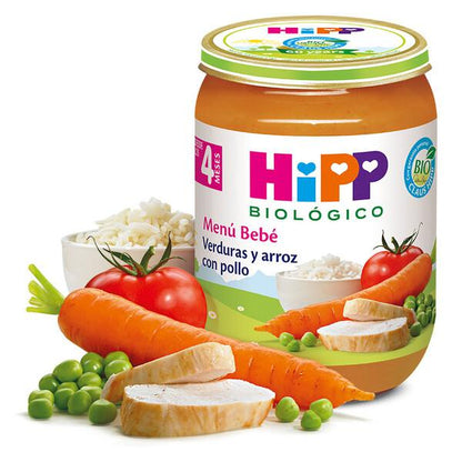 Pack x 3 Tarrito de Verduras y Arroz con Pollo BIO a partir de 4 Meses HiPP 190 grHiPP