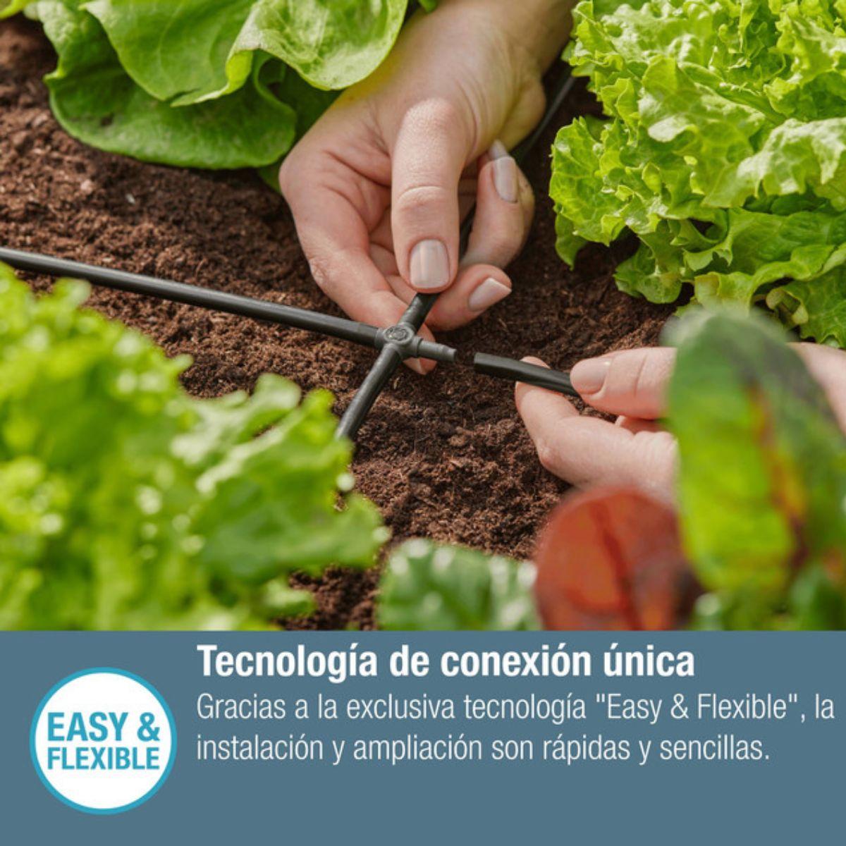 Pieza en cruz 4.6 mm (3/16") Microdripsystem Gardena