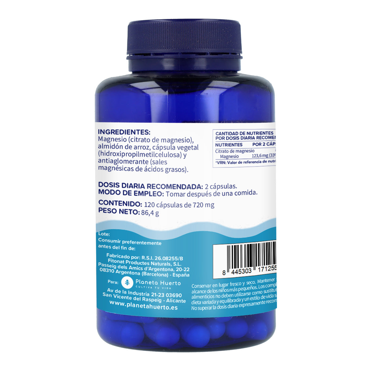 Citrato de Magnesio Planeta Huerto 120 Cápsulas