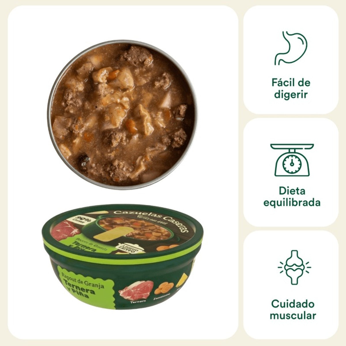 Cazuelas Caseras Ternera y Piña Wild Balance 280g