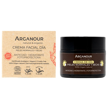 Crema de día 100% natural SPF15 pieles secas Arganour 50 ml