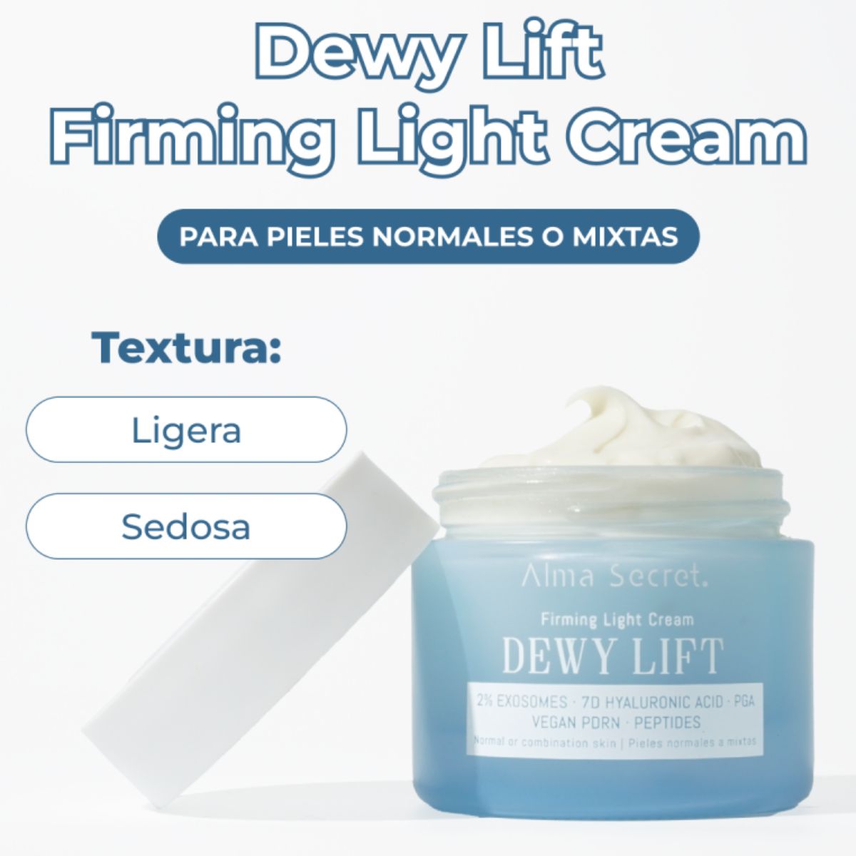 CREMA DÍA REAFIRMANTE DEWY LIFT LIGHT - PIEL NORMAL-MIXTA CON 2% EXOSOMAS 50 ML