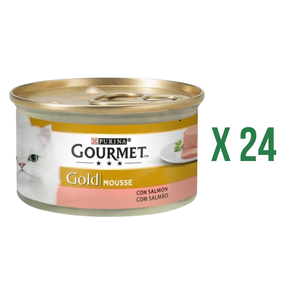 Pack 24 x GOURMET GOLD Mousse Comida húmeda Salmon 85g