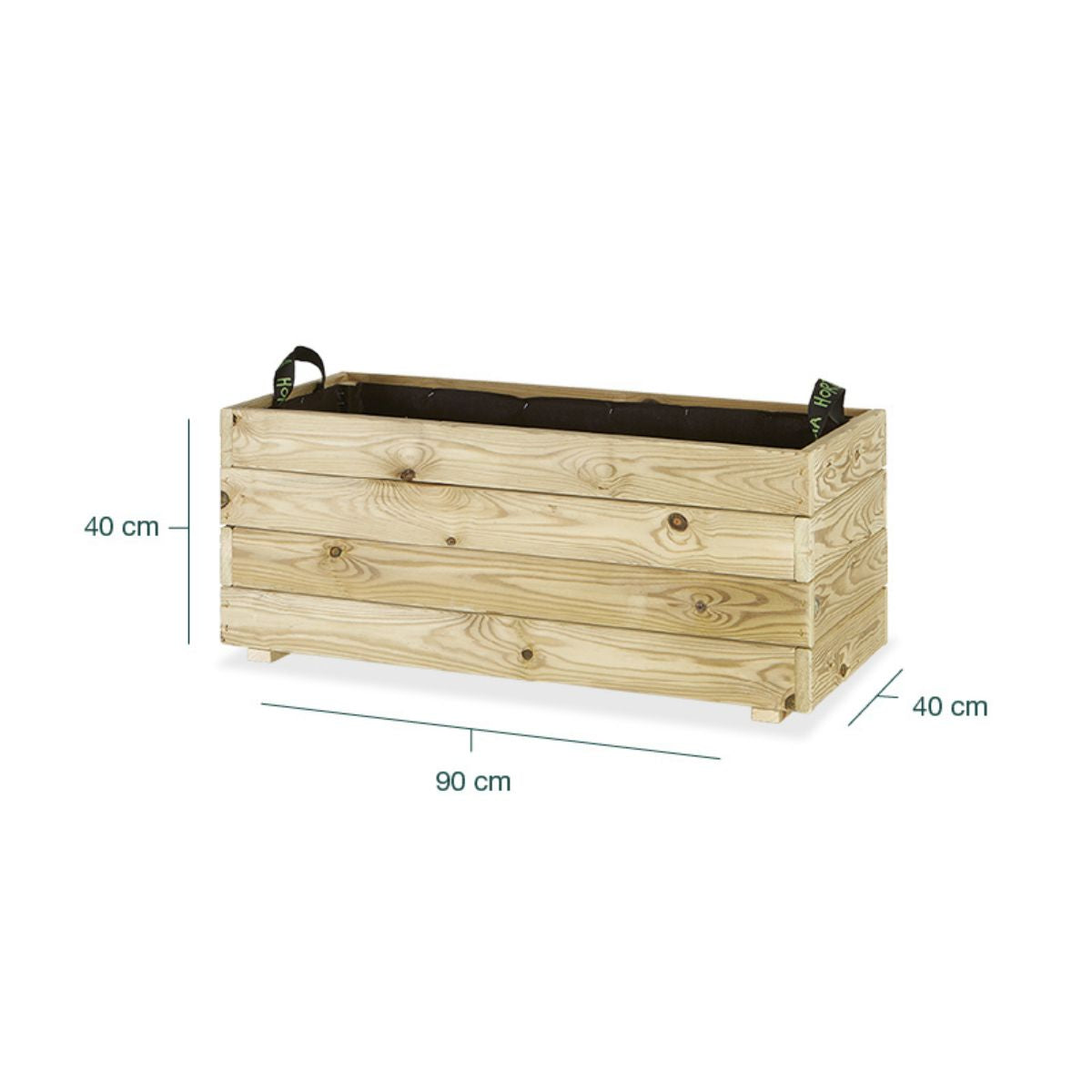 Jardinera rectangular Ghio 90x40x40 Hortalia