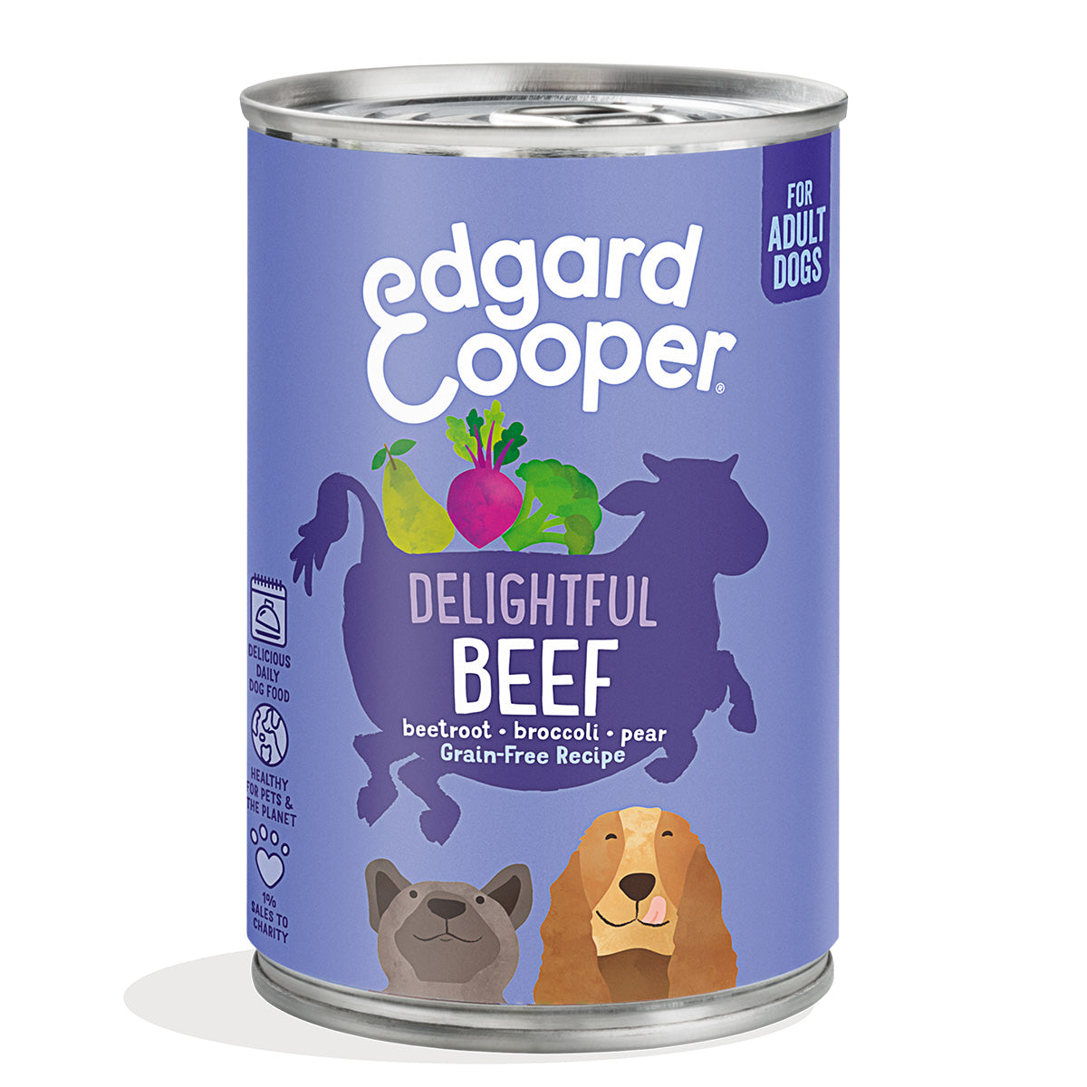 Comida húmeda Carne de Vacuno con Remolacha Broccoli y Pera Edgard Cooper 400 g