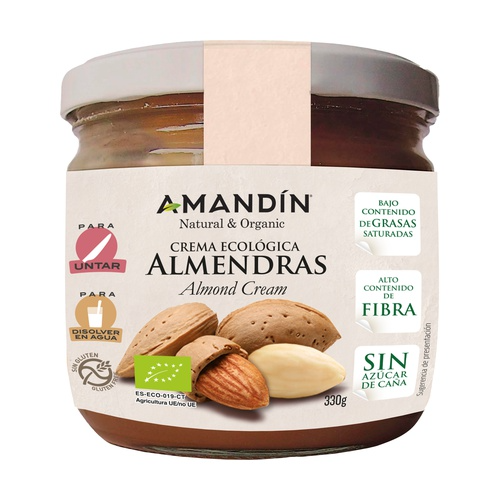 Crema de almendras sin azúcar BIO Amandin 330 g