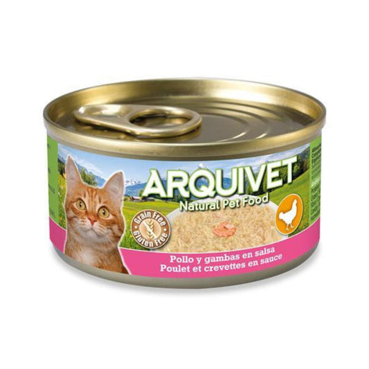 Pollo en salsa con gambas Arquivet 80 g Comida húmeda para gatos