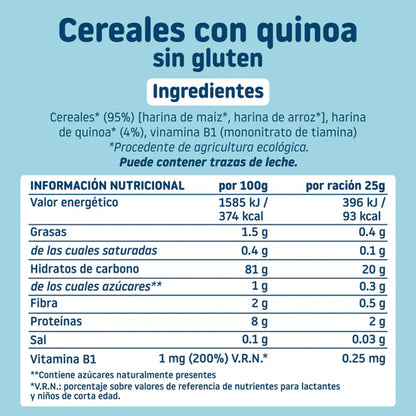 Papilla de cereales Sin Gluten con Quinoa Eco Smileat, 200g