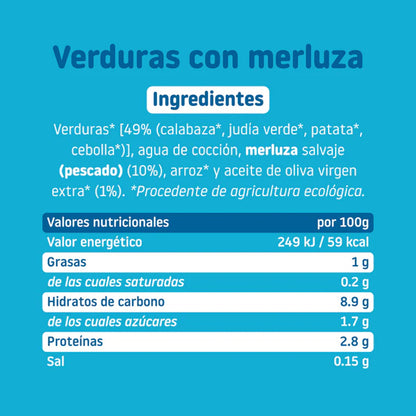 Tarrito BIO de Verduras con Merluza +6 meses Smileat 230g
