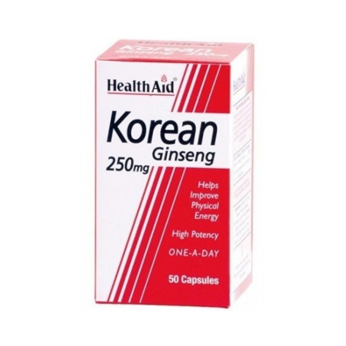 Ginseng Coreano (Panax Ginseng) 250 Mg 50 Caps Health Aid