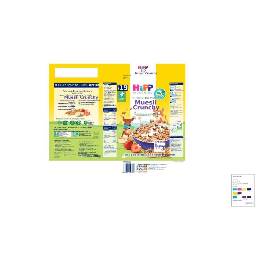 Pack x 2 Muesli Crunchy para niños Bio +15 meses HiPP 200 g