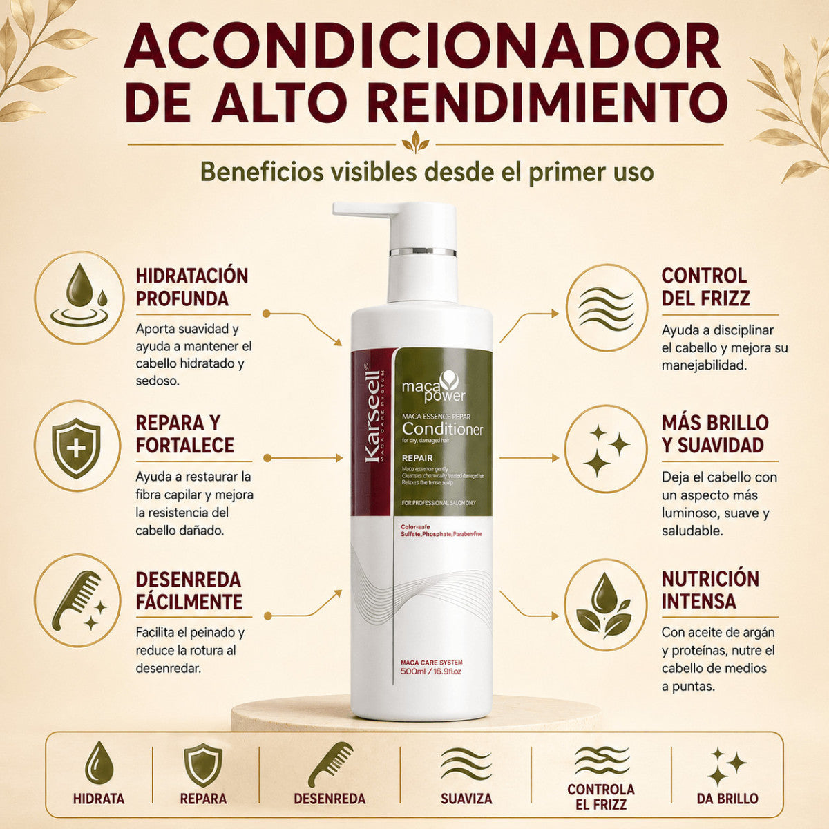 Acondicionador Maca Essence Karseell 500 ml