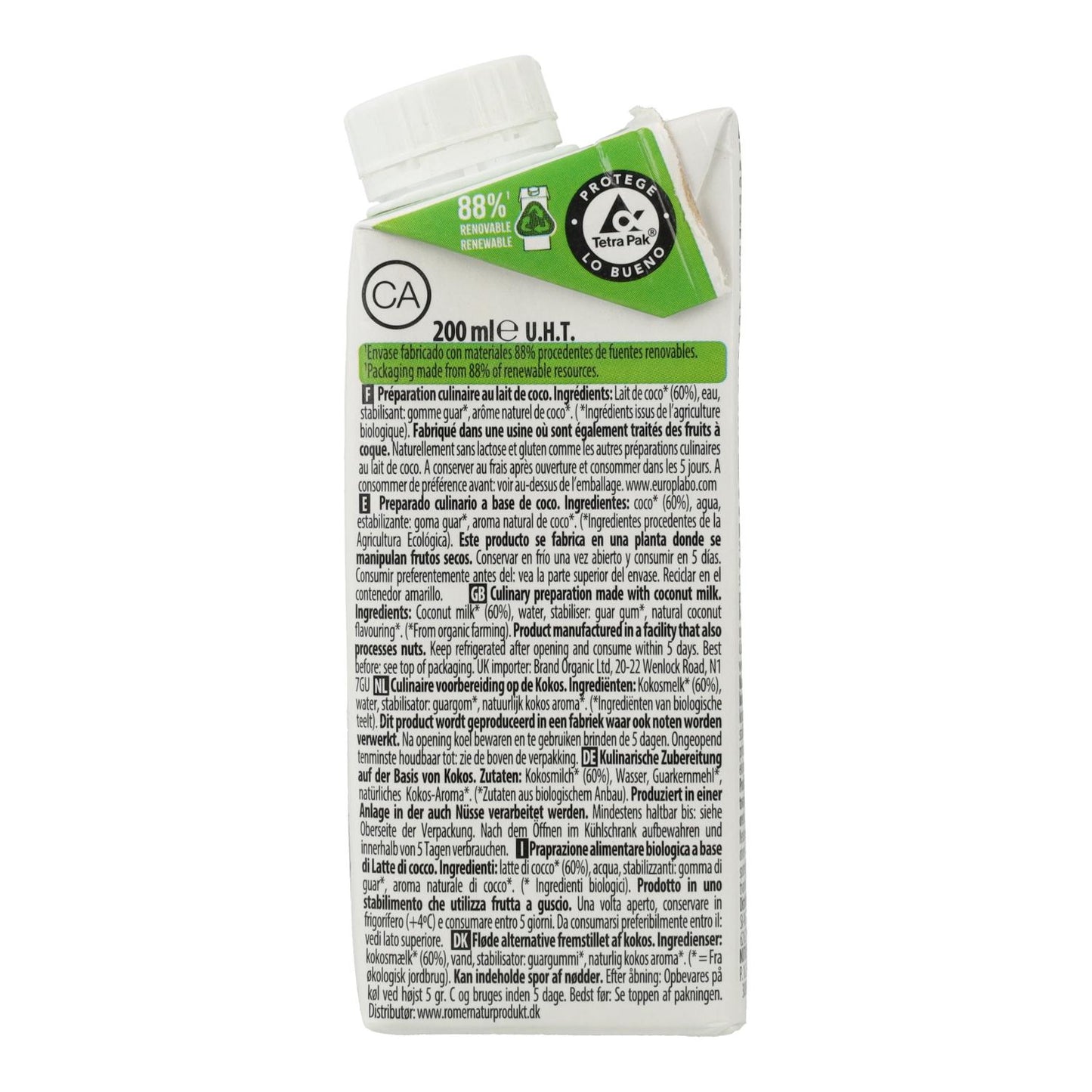 Preparado culinario Leche de Coco Cuisine Ecomil