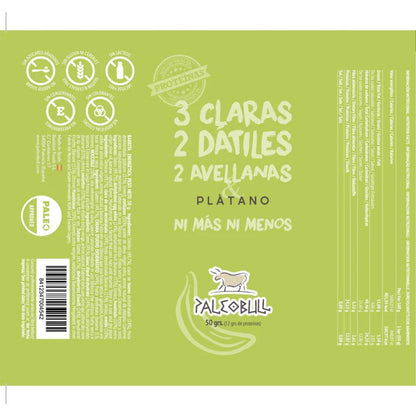 Barrita energética dátiles, avellanas y plátano PaleoBull, 50 g