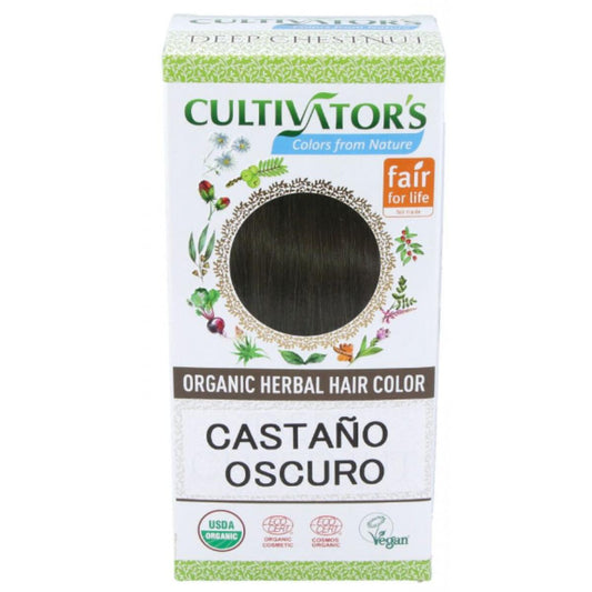Castaño oscuro tinte organico Cultivators 100gr. Ecocert