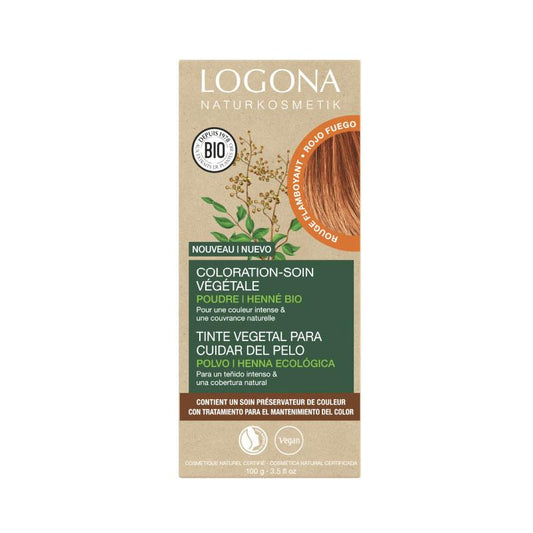 Colorante Vegetal Cobre Intenso Logona ( flamered ) 2 x 50 gr