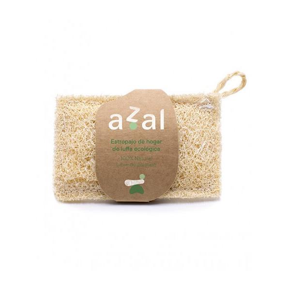 Pack 3x Estropajo de luffa con asa ergonómico Azal 12 x 7 cm