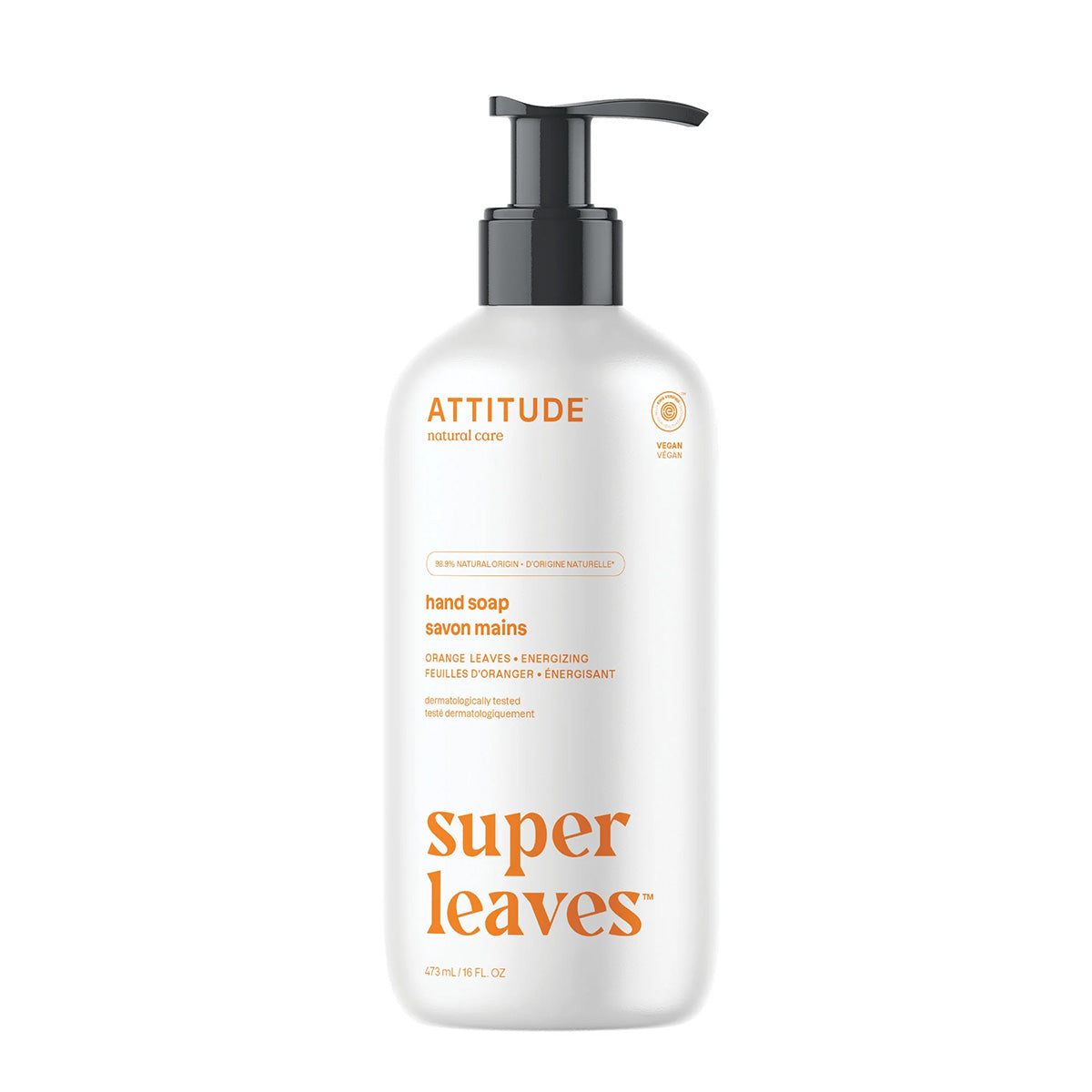 Super leaves Jabón de manos hojas de naranjo Attitude 473 ml