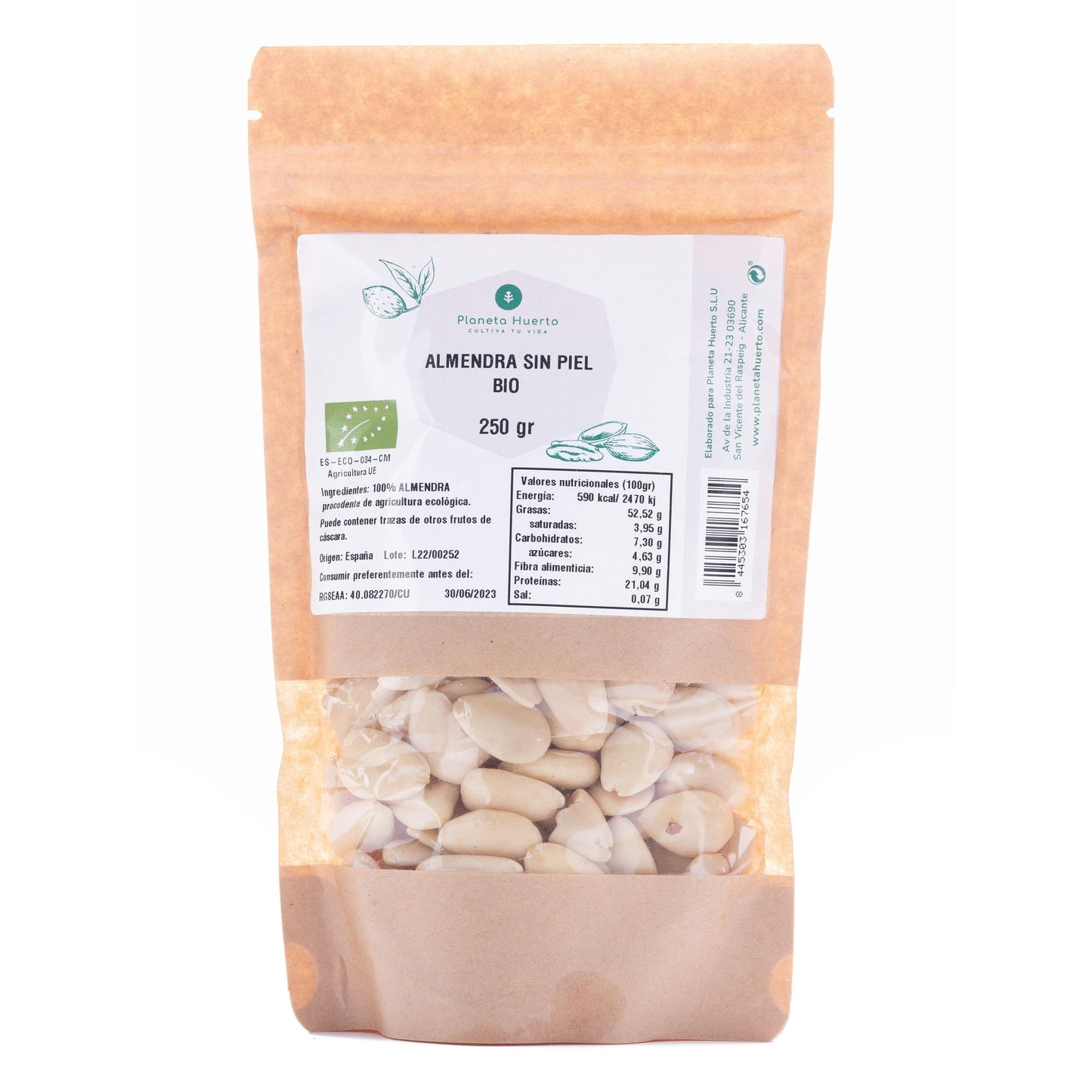 Almendra repelada ECO Planeta Huerto 250 g