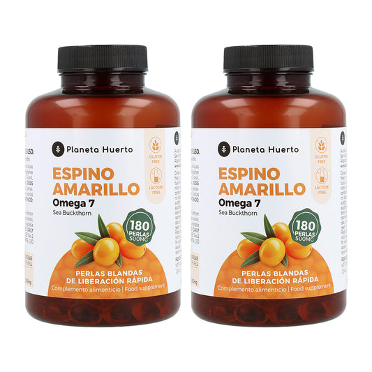 Pack 2x Omega 7 Espino Amarillo Planeta Huerto 180 Perlas