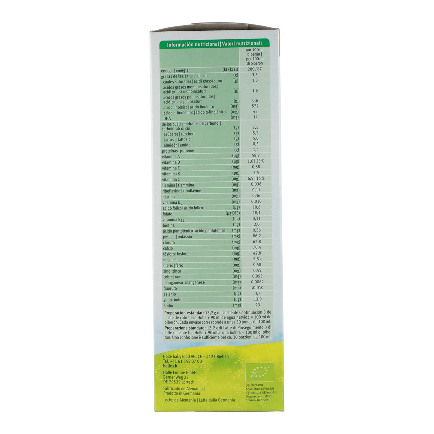 Leche de continuación 3 ECO de Cabra 10+ meses Ecológica Holle 400 g