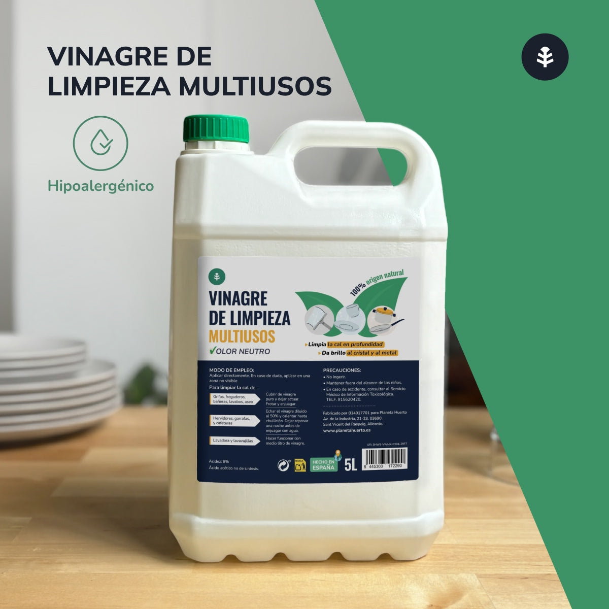 Vinagre Blanco de Limpieza Planeta Huerto 5L