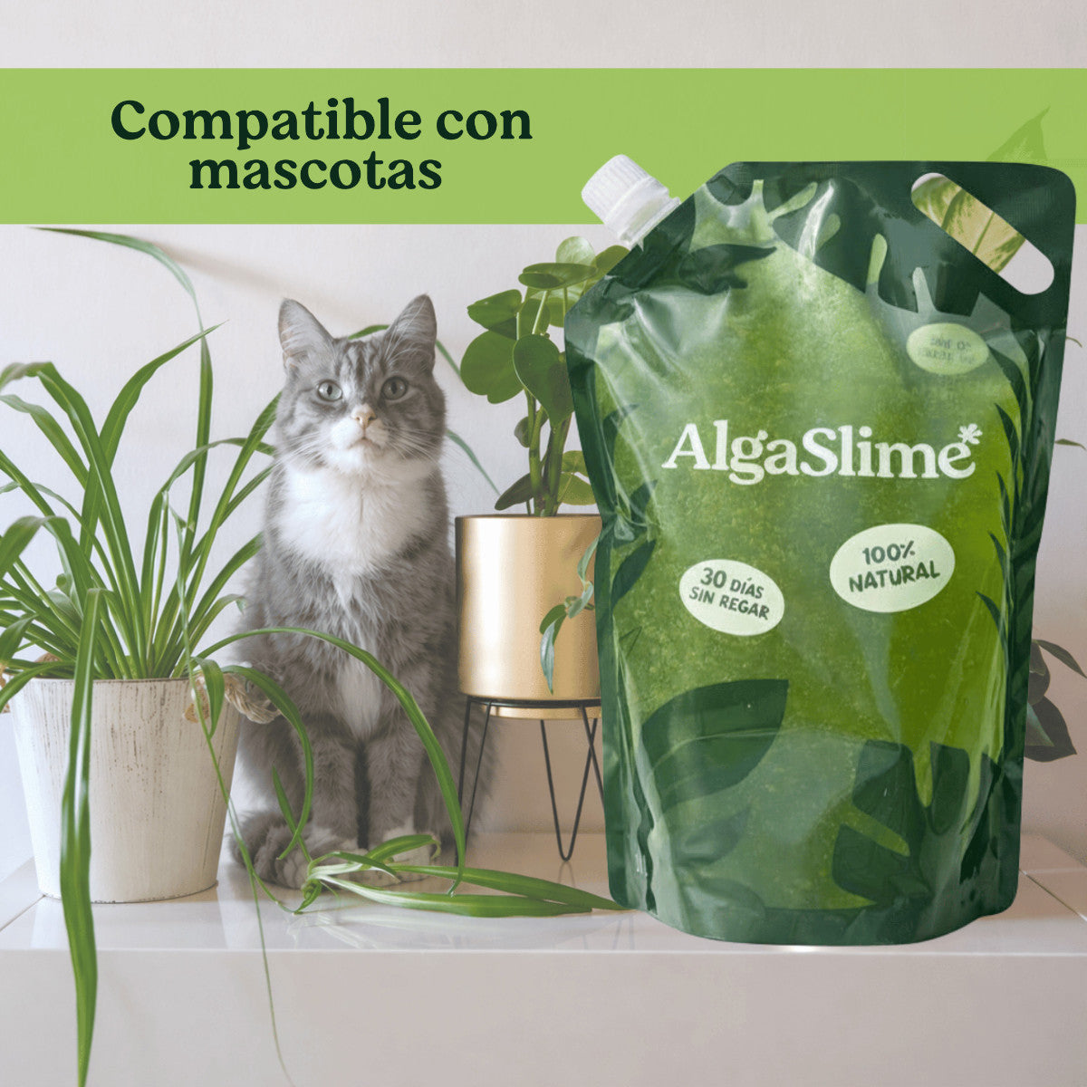Pack 5x Gel de Riego para Plantas con Microalgas Vivas AlgaSlime 1l