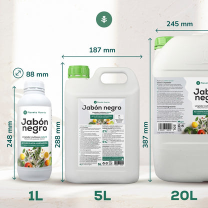 Jabón potásico Negro Planeta Huerto 20 L