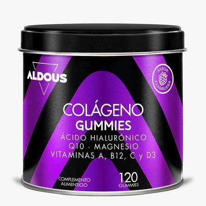 Colágeno Hidrolizado con Ácido Hialurónico, Coenzima Q10, Zinc y Vitaminas Aldous Bio 120 cápsulas