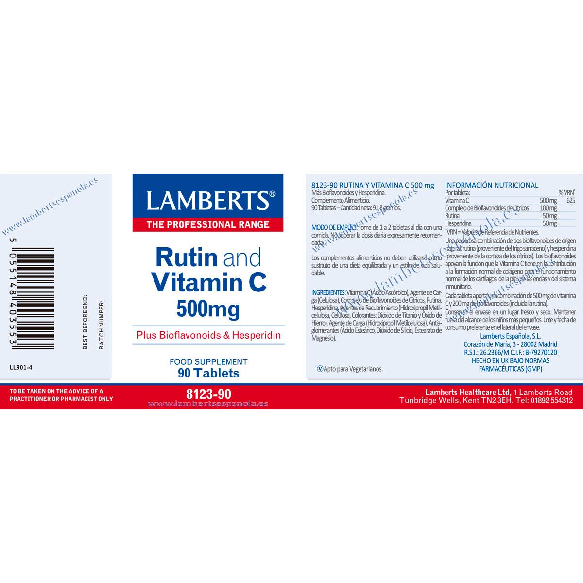 Rutina y Vitamina C 90 tabletas