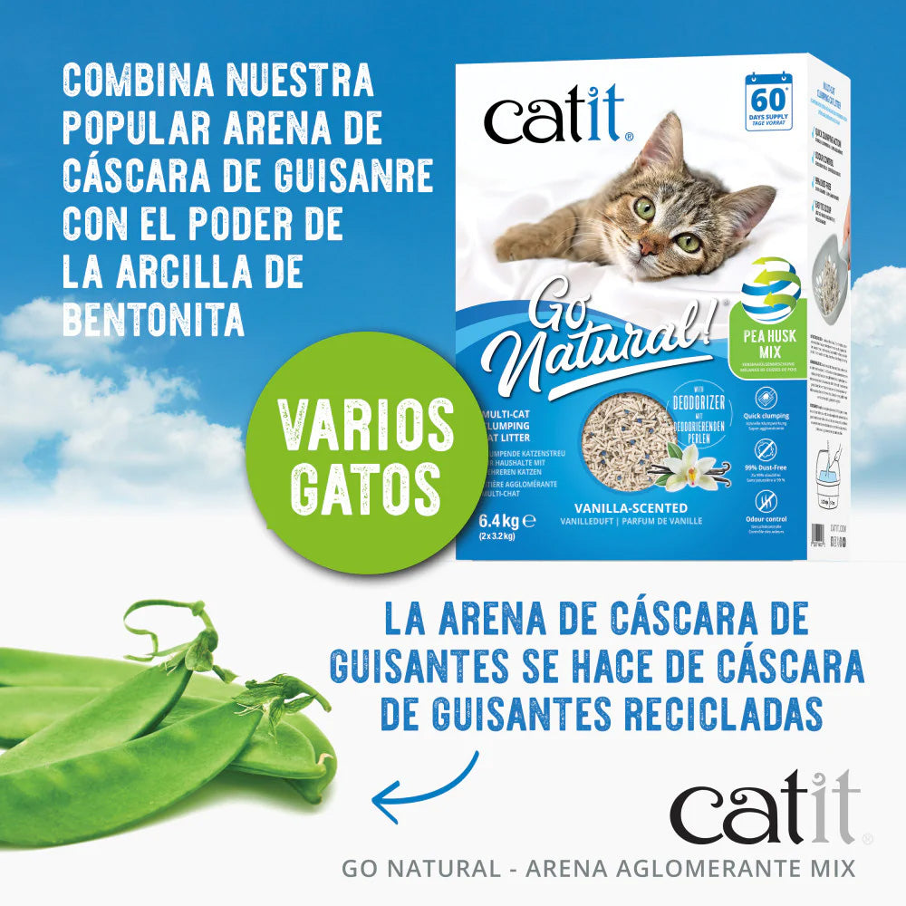 Arena aglomerante ecológica Mix aroma vainilla Go Natural! 6,4 kg Catit