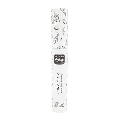 Corrector Líquido 02 Beige Oyambre, Acabado Suave y Saludable, Con Ácido Hialurónico y Manteca de Karité, NaturaBIO Cosmetics, 8ml