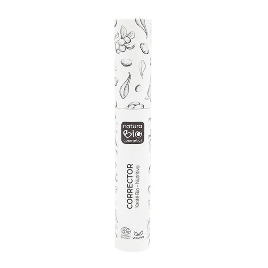 Corrector Líquido 02 Beige Oyambre, Acabado Suave y Saludable, Con Ácido Hialurónico y Manteca de Karité, NaturaBIO Cosmetics, 8ml