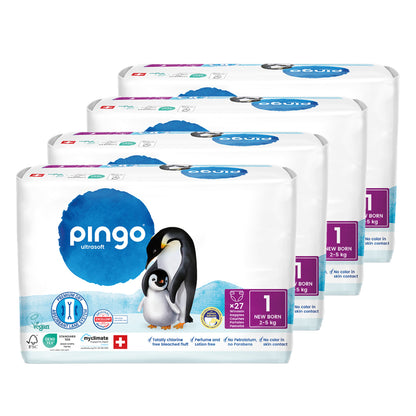 Pack ahorro Pañales T1 (recién nacido) Pingo 108 Uds