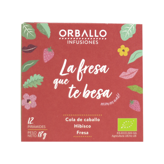 Infusión "la fresa que te besa" Bio orballo 15 pirámides