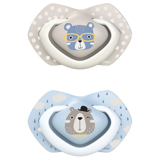 Pack chupetes silicona Bonjour Paris azul Canpol Babies (2 ud.)